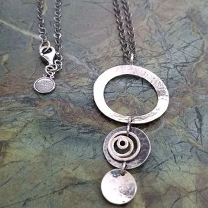 Vintage Silpada .925 Oxidized Sterling Silver Circles Necklace